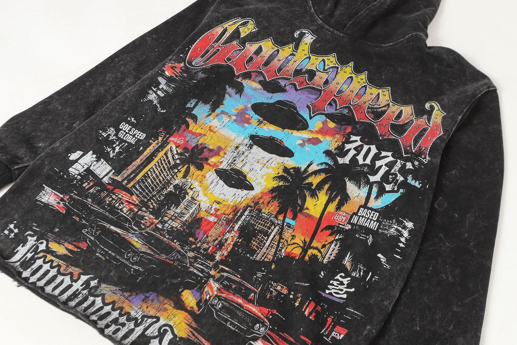 Godspeed Out of Many One Washed Graphic Hoodie