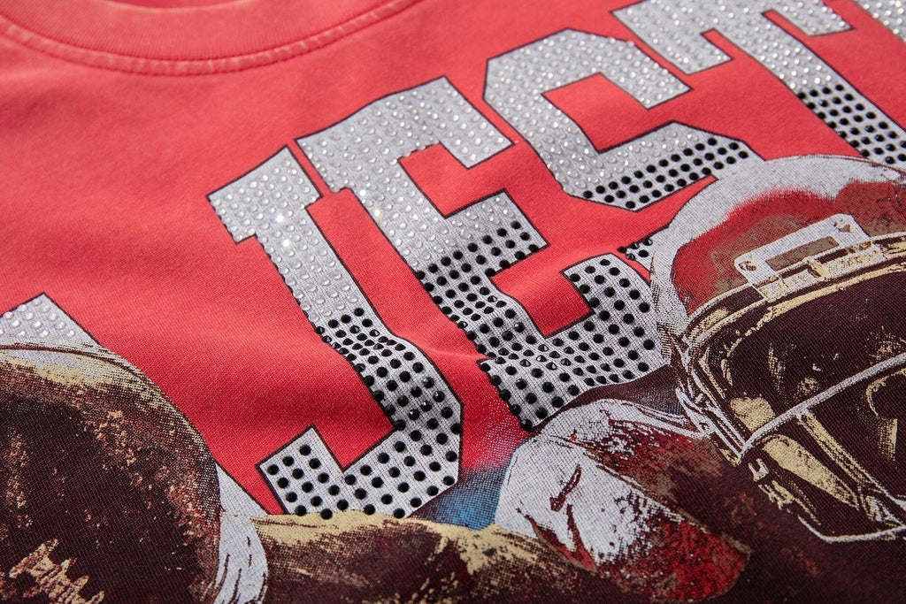 MAJESTIK Football Bear Graphic Short-Sleeve T-Shirt