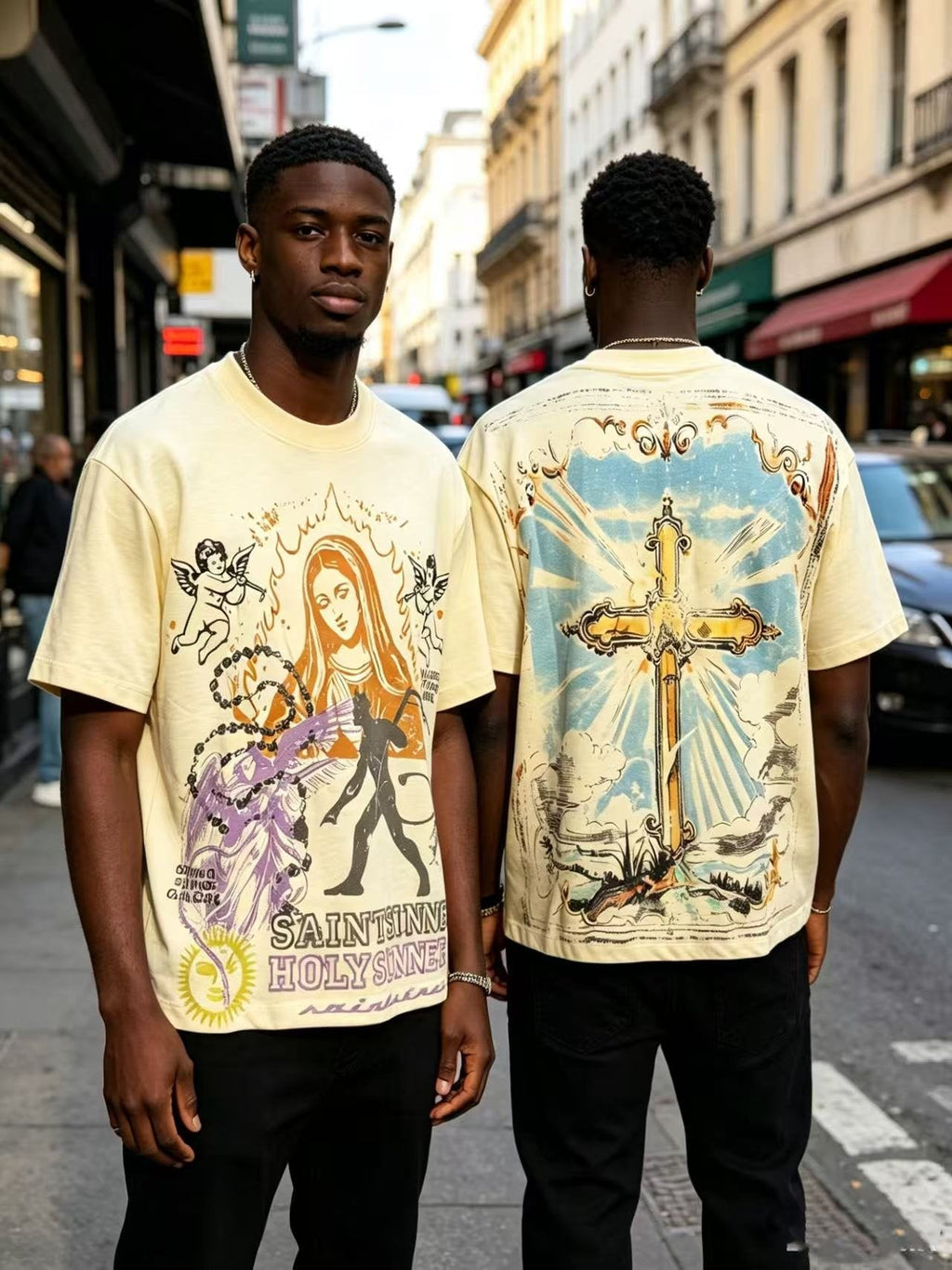SAINT Cherub & Cross Short-Sleeve T-Shirt