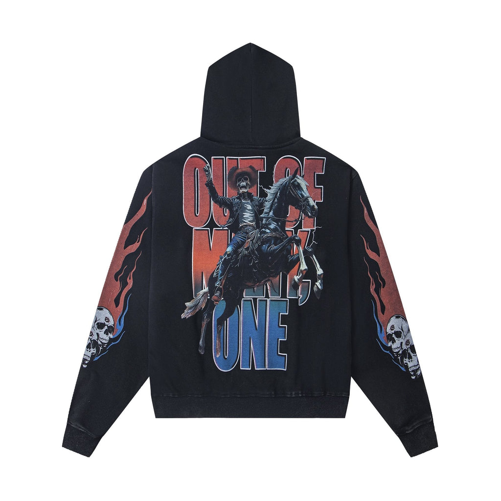 Godspeed Out of My Mind Cowboy Flame Graphic Hoodie