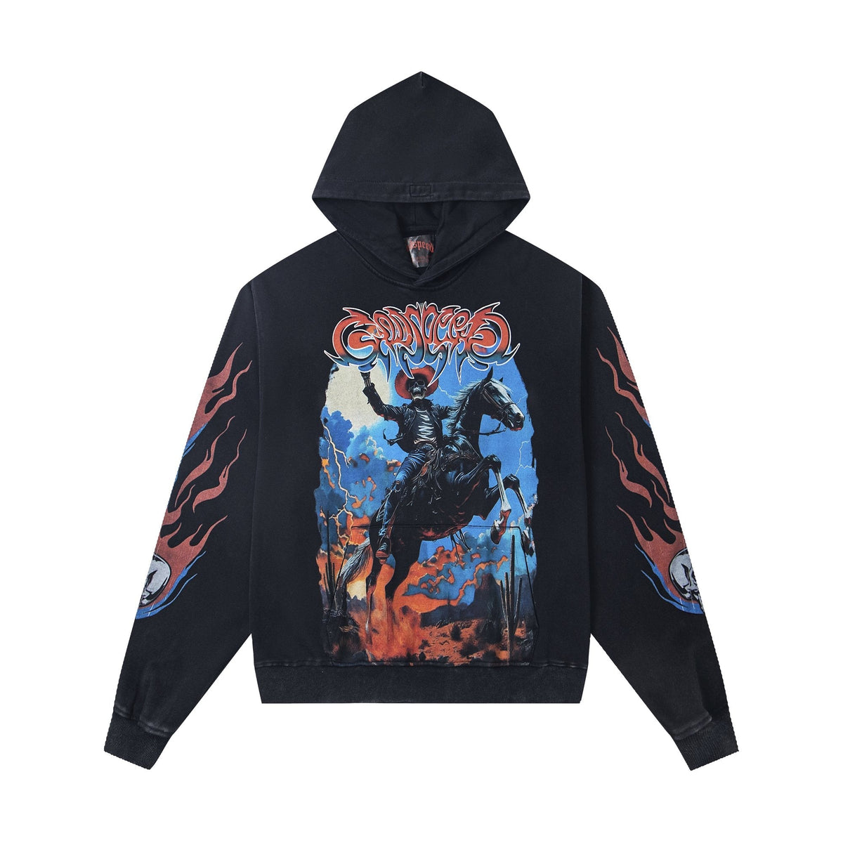 Godspeed Out of My Mind Cowboy Flame Graphic Hoodie