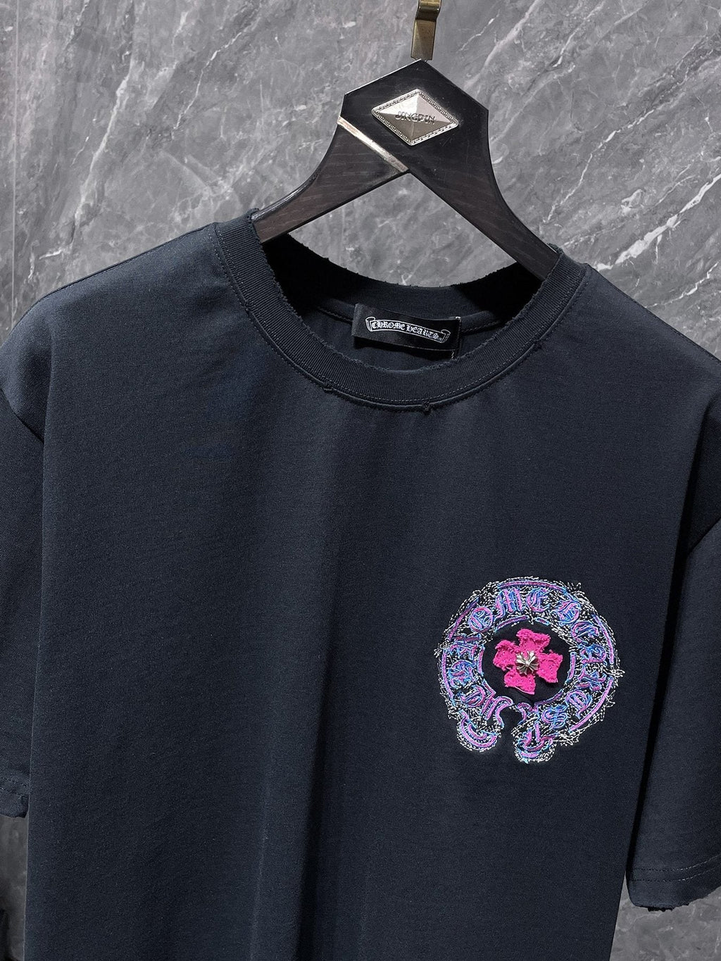 Chrome Hearts Horseshoe Cross Embroidered T-Shirt