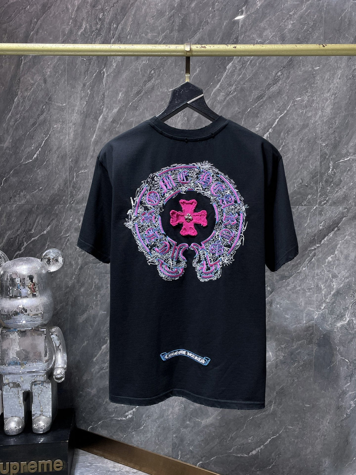 Chrome Hearts Horseshoe Cross Embroidered T-Shirt