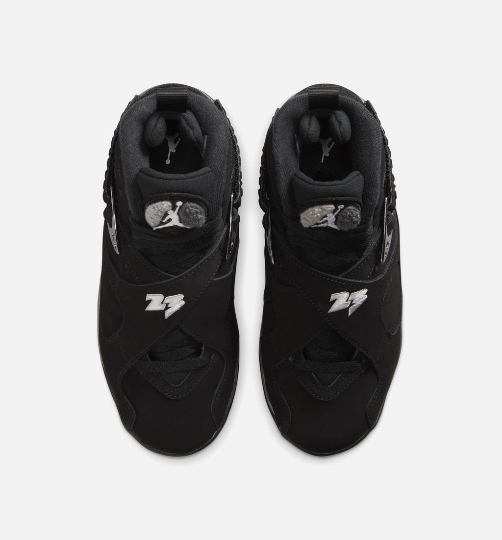 Air Jordan 8 Retro Chrome | Grade School Lifestyle Shoe | Black/White/Light Graphite