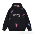 Chrome Heart Hoodie Chrome Hearts Colored Cross Leather Sanskrit Hooded Sweater