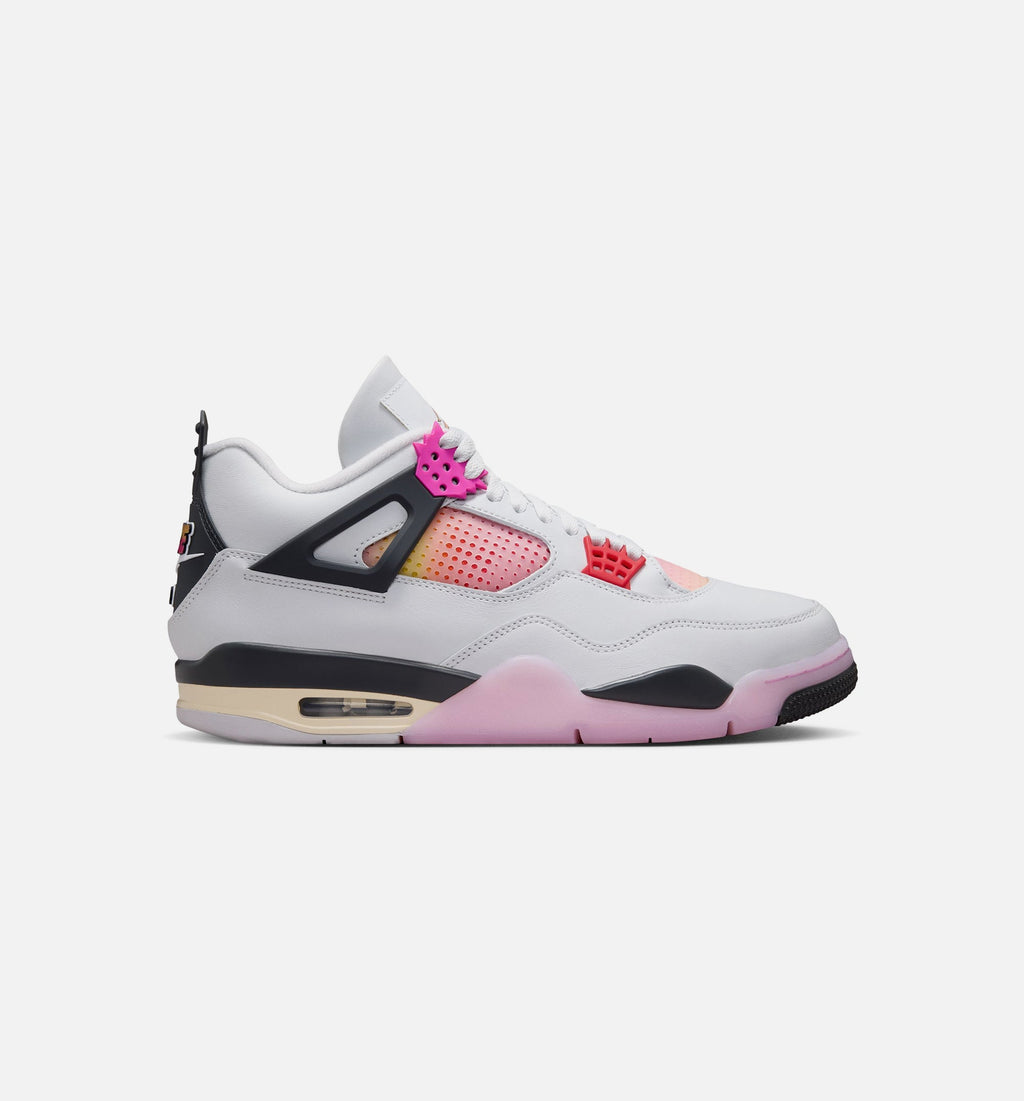 Air Jordan 4 Retro Comic Men's Shoes - Off White Fire Pink Anthracite