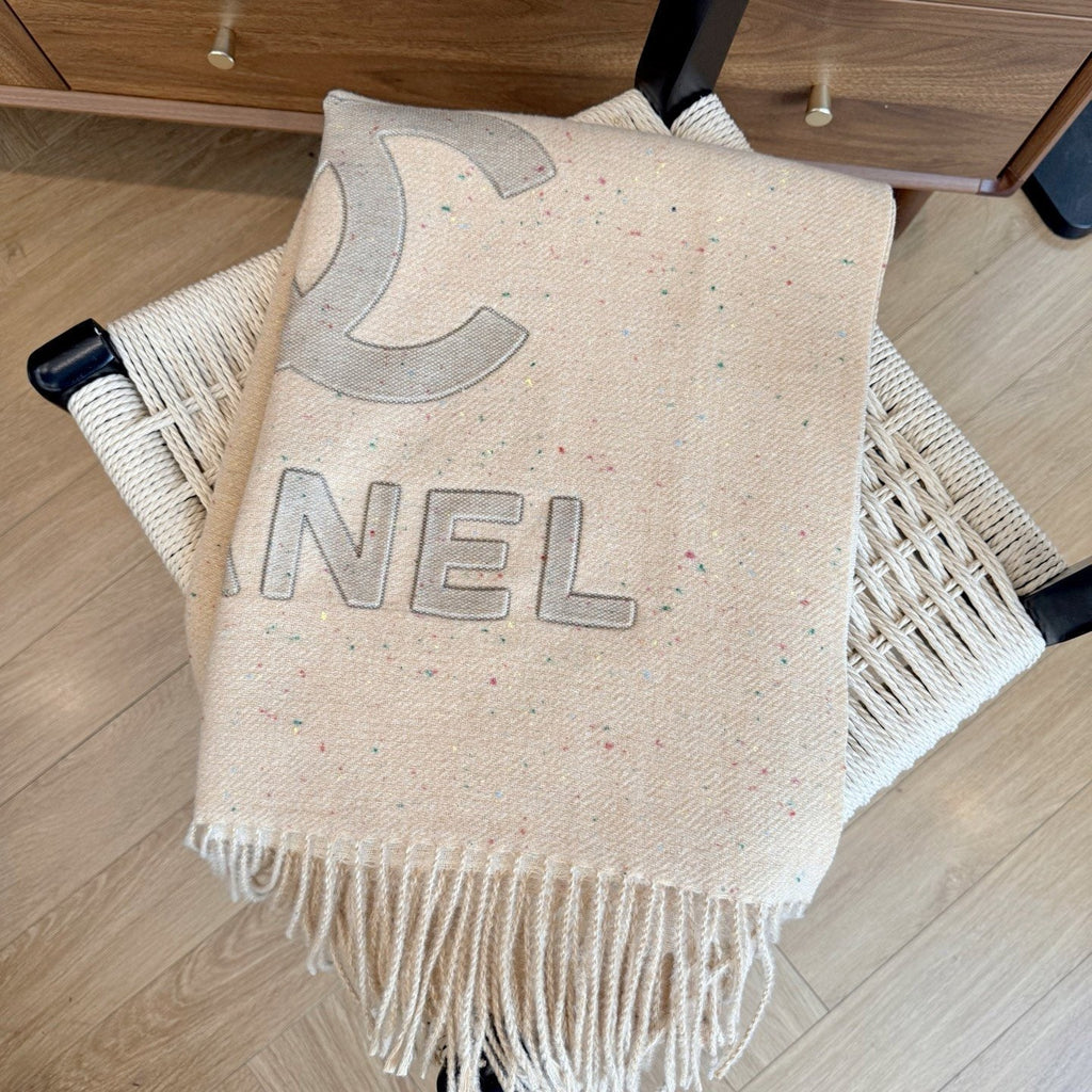 Chanel Graphic Fringed Scarf