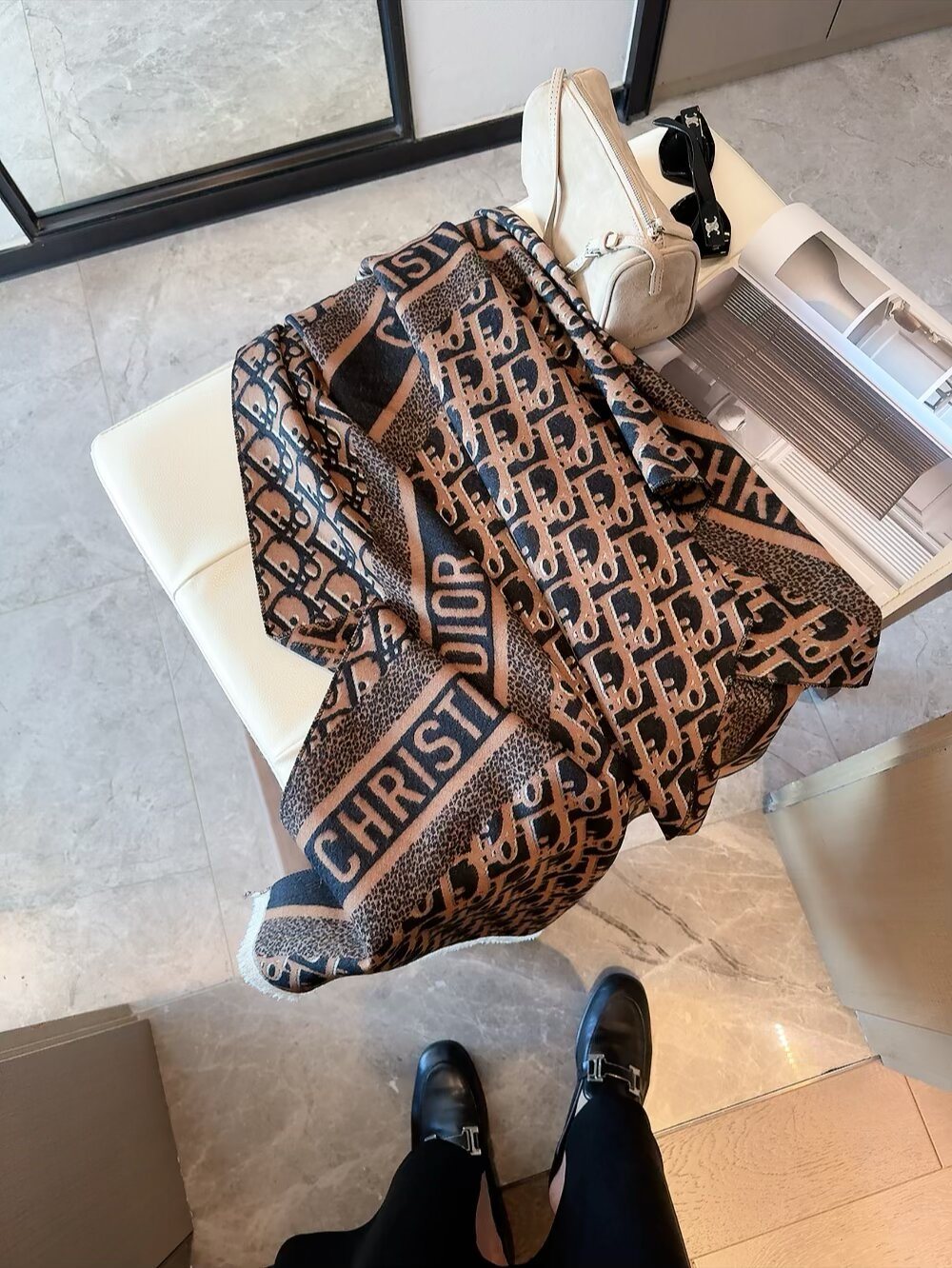 Dior Monogram Fringe Scarf