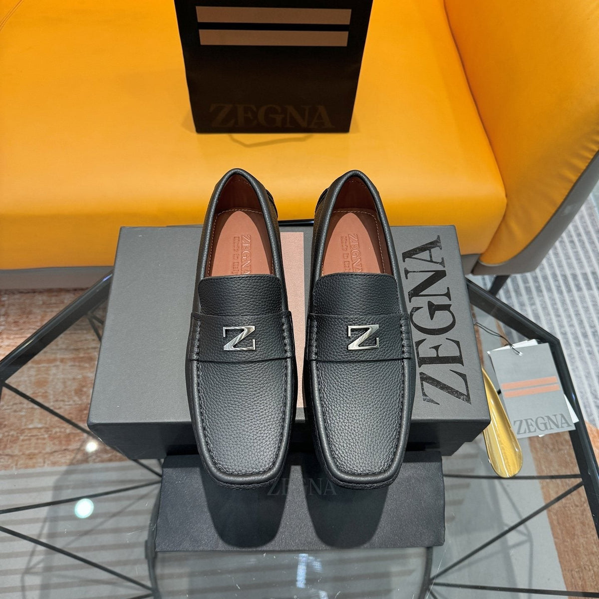 Zegna Black Driving Loafers