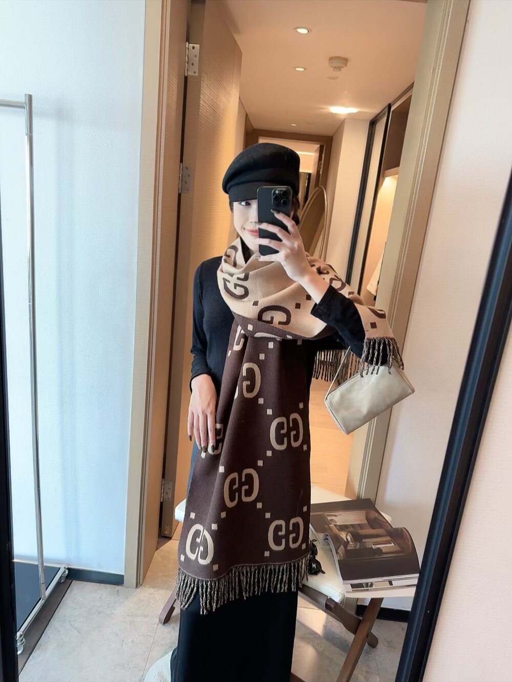 Gucci Reversible Fringed Scarf