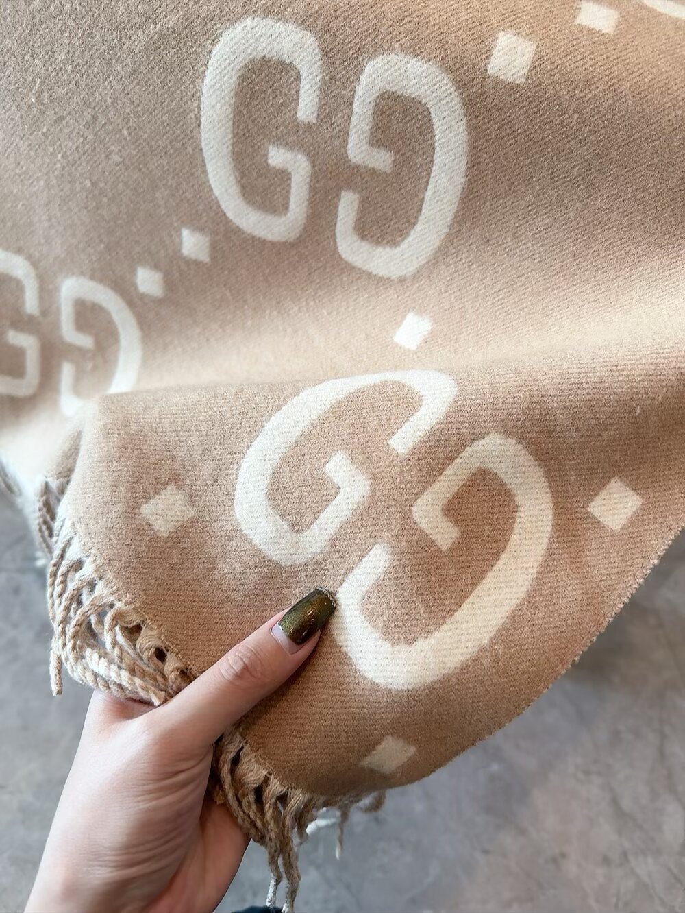 Gucci Reversible Fringed Scarf