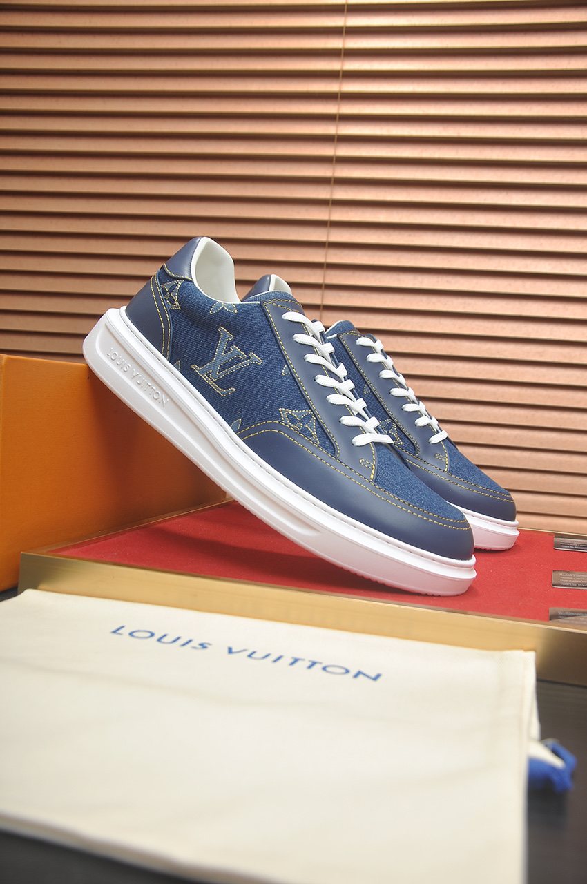 Louis Vuitton Blue Monogram Low-Top Sneakers