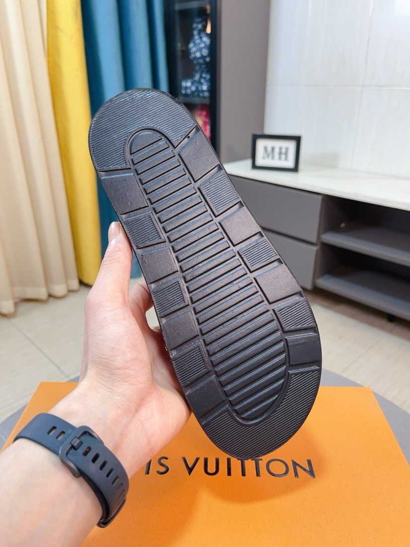 Louis Vuitton Men's Monogram-Style Slide Sandals