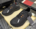 ZEGNA Black Trail Running Shoes with Orange Accents