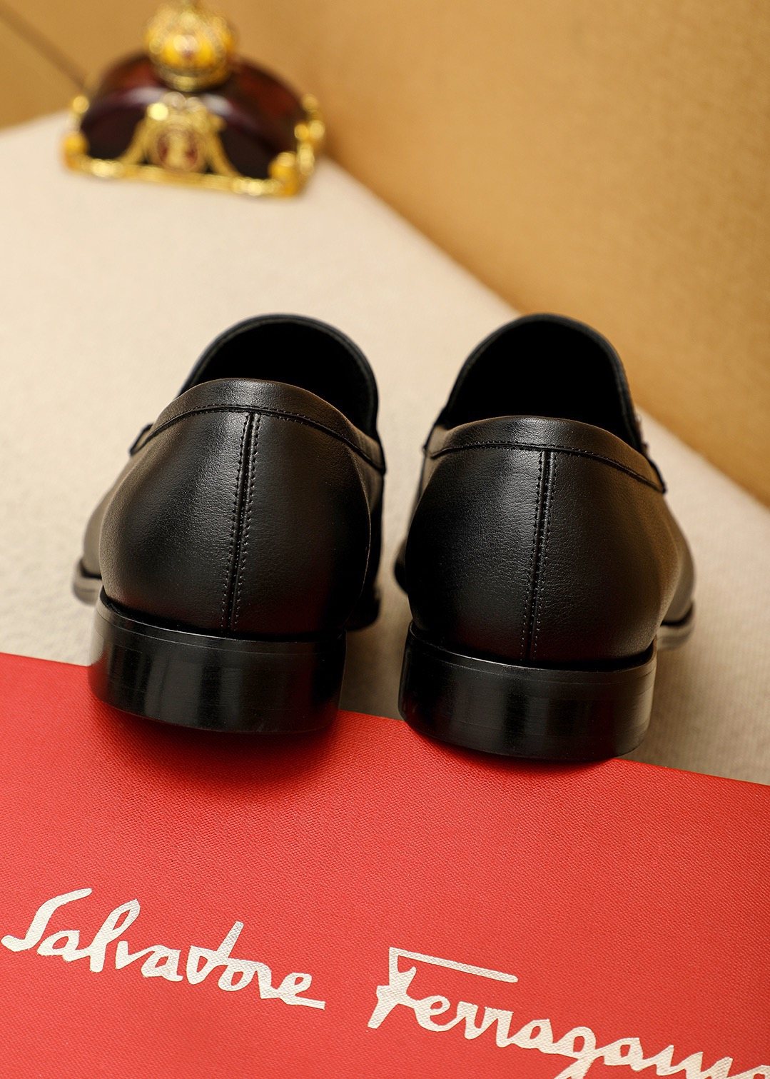 Ferragamo Men's Black Bit Loafers - Stacked Heel
