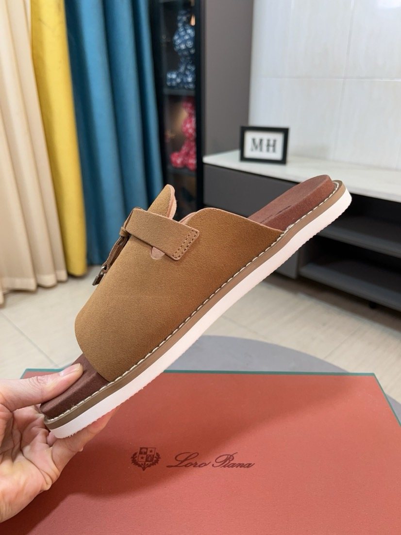 Loro Piana Buckle Slide Sandals