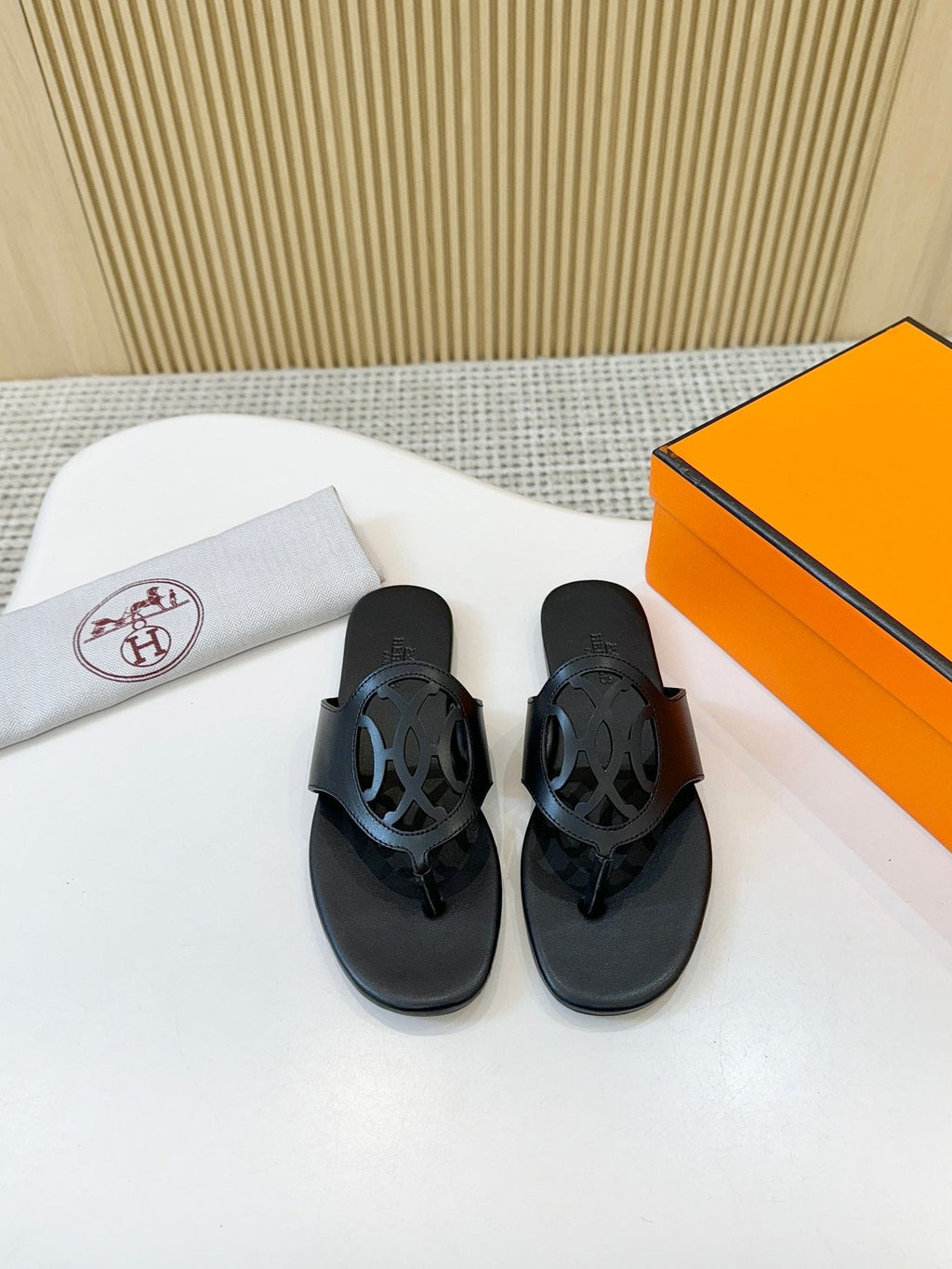 Hermès Cutout Strap Thong Sandals