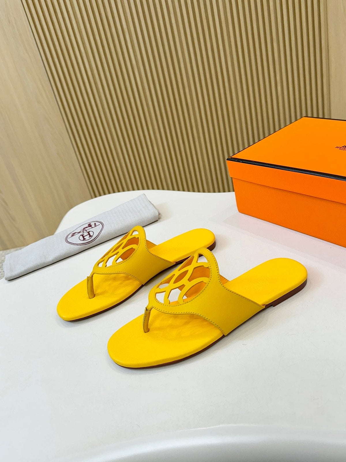 Hermès Cutout Strap Thong Sandals