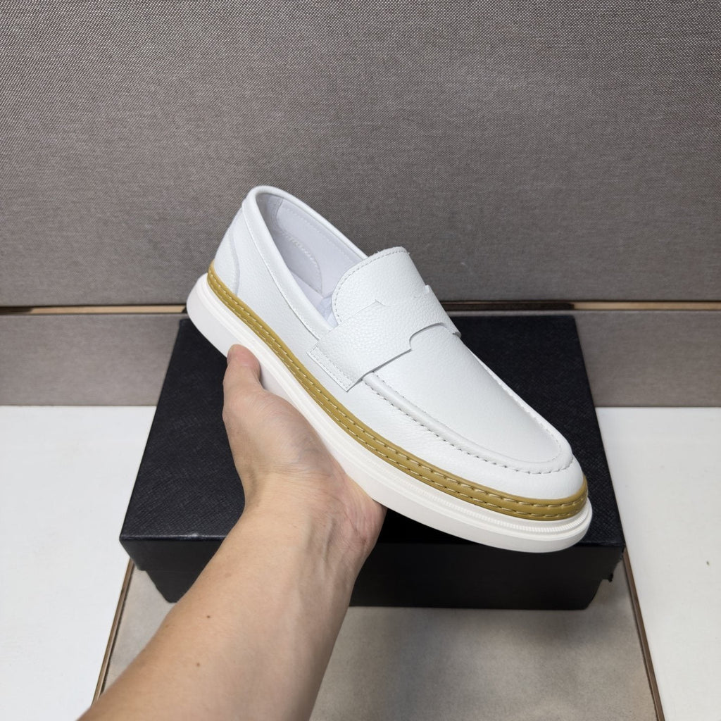 Prada Gold Accent Slip-On Loafers
