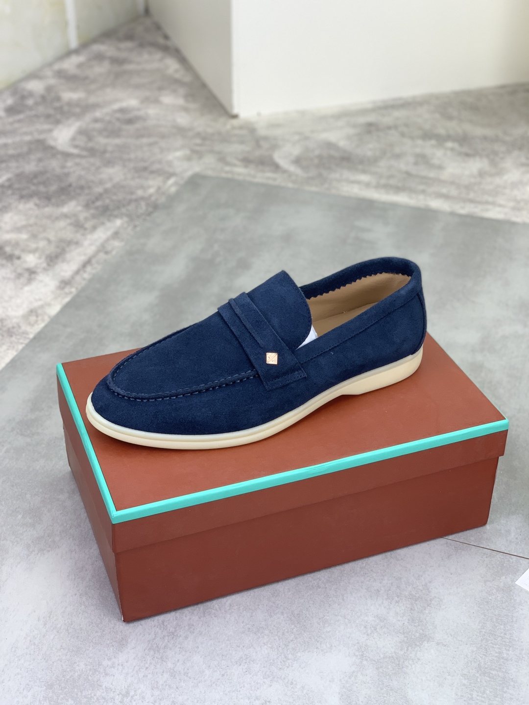 Loro Piana Textured Apron-Toe Loafers
