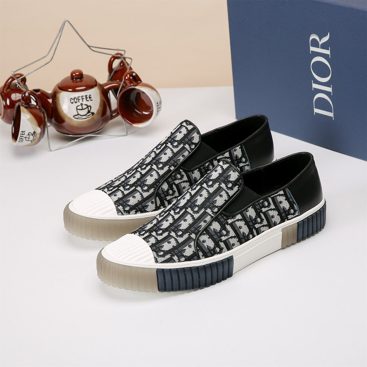 Dior Patterned Slip-On Sneakers
