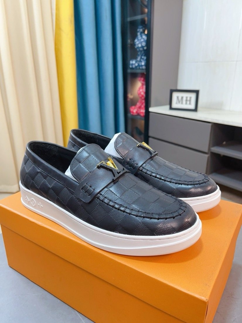Louis Vuitton Men's Check-Pattern Loafers
