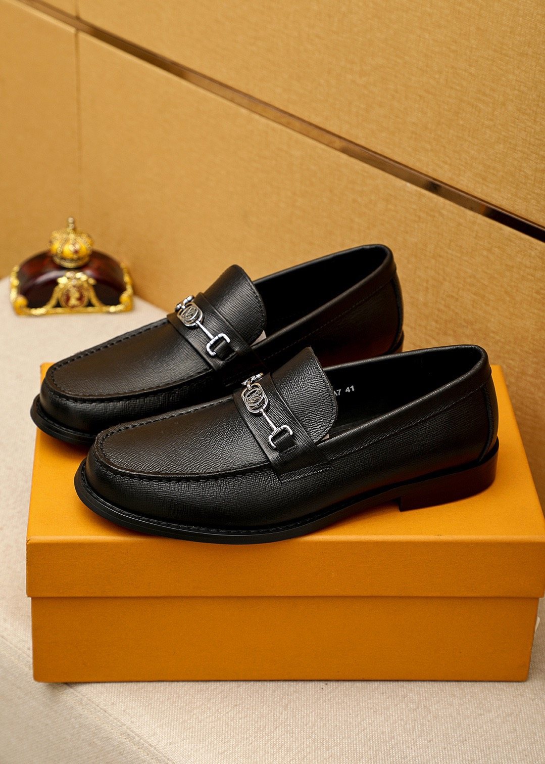 Louis Vuitton Black Leather Buckle Loafers