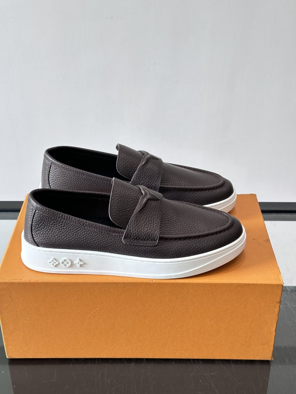 Louis Vuitton Textured Platform Slip-On Loafers