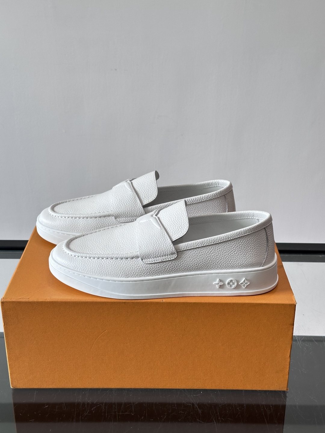 Louis Vuitton Textured Platform Slip-On Loafers