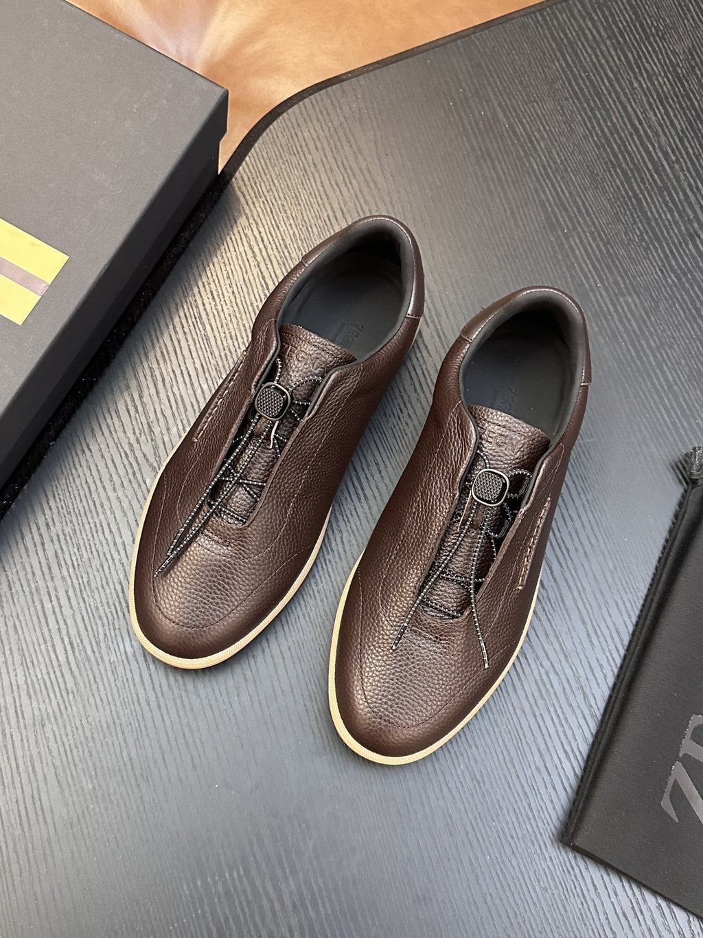 Zegna Zip-Front Slip-On Sneakers