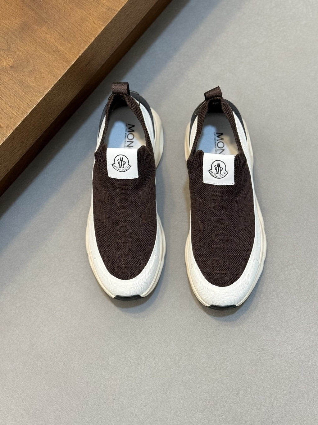 Moncler Men's Off-White Slip-On Sneakers