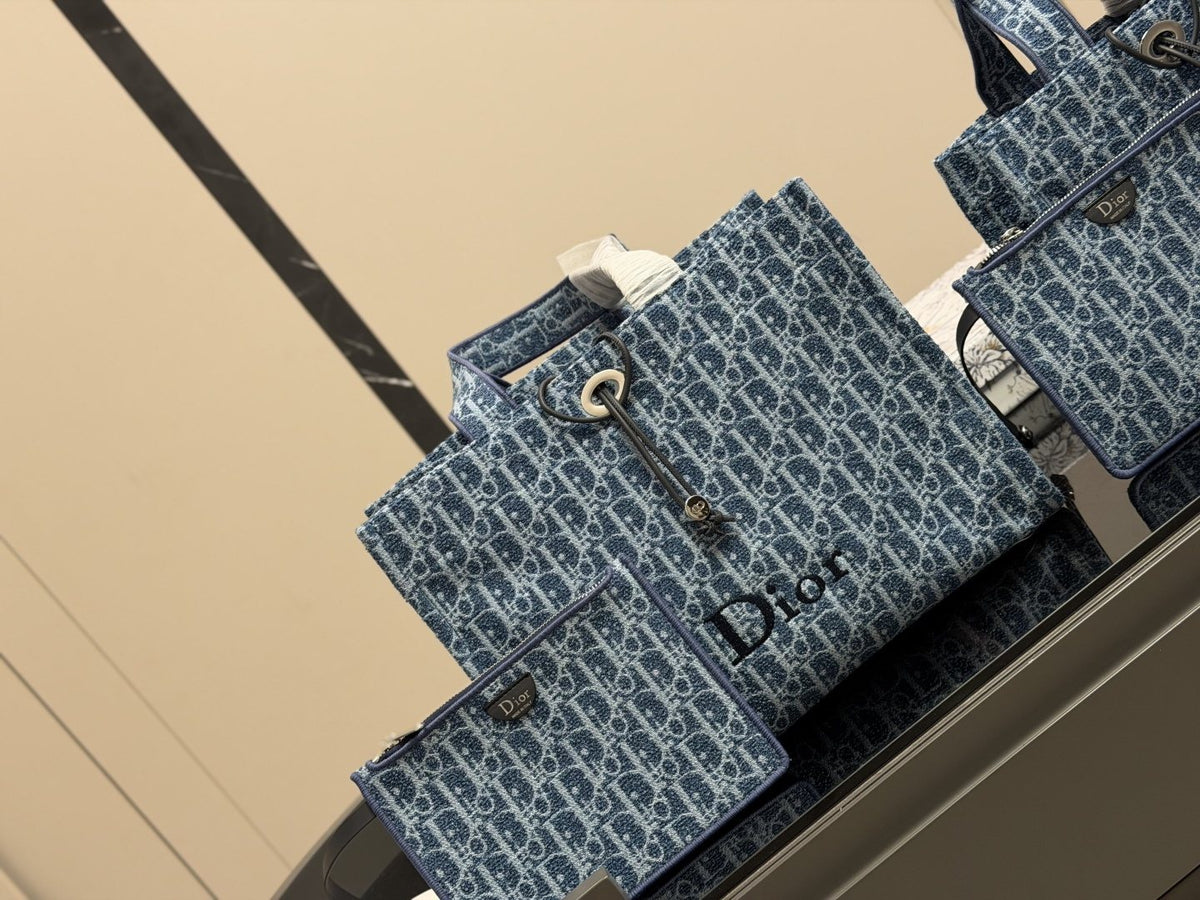 Dior Book Tote Blue Monogram Tote Bag
