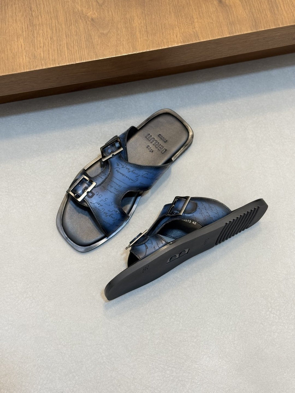 Berluti Double-Buckle Slide Sandals