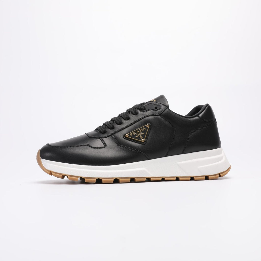 Prada Men's Triangle Badge Low-Top Sneakers - Leather Lining