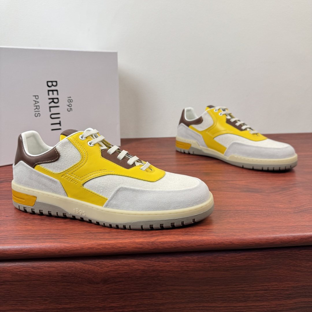 Berluti Paneled Low-Top Sneakers