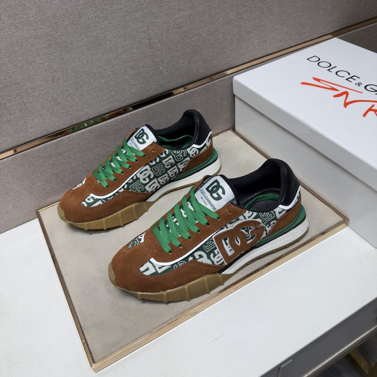 Dolce & Gabbana Patterned Panel Low-Top Sneakers