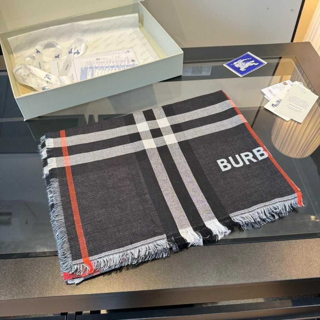 Burberry Plaid Fringe Scarf