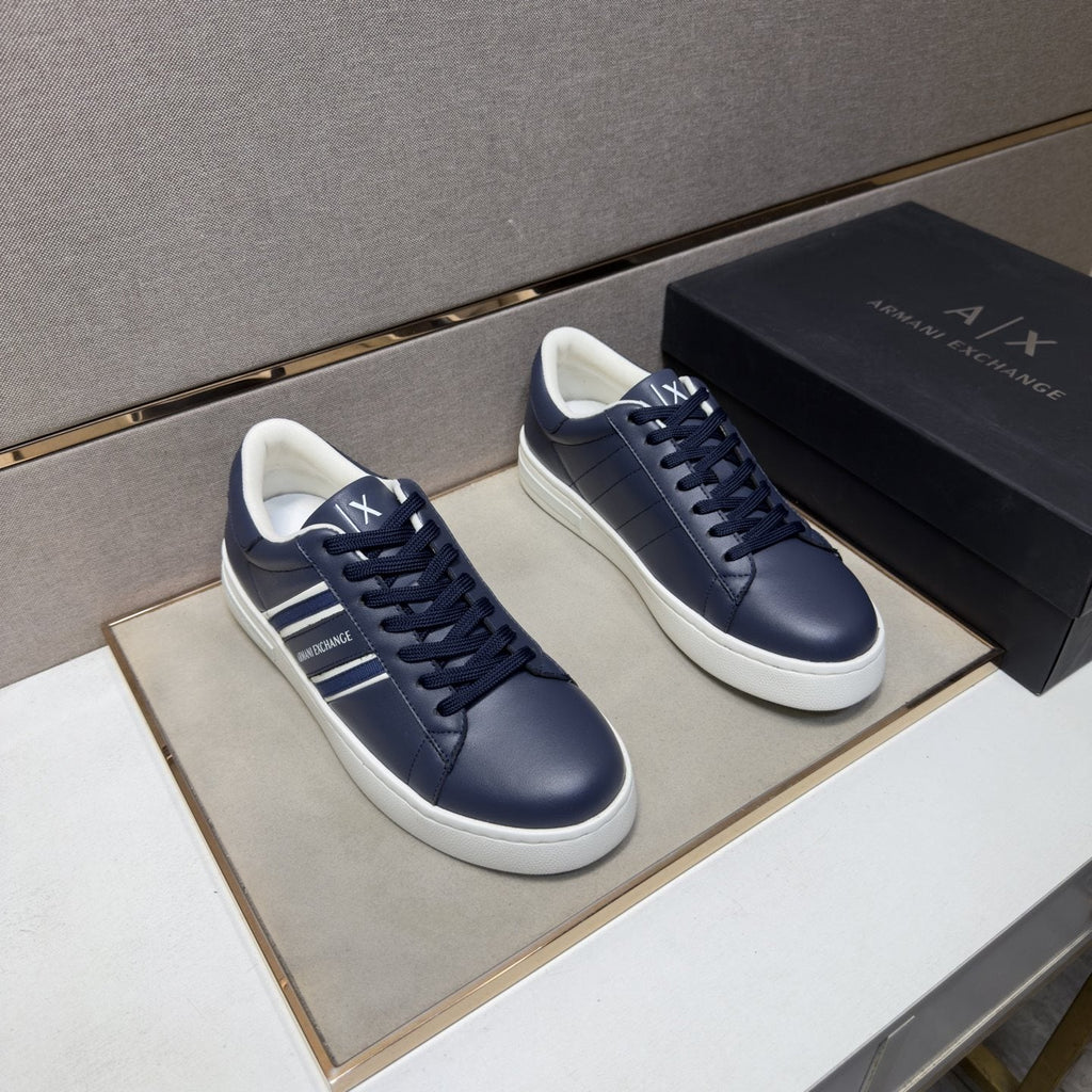 Armani Men's Striped Low-Top Sneakers