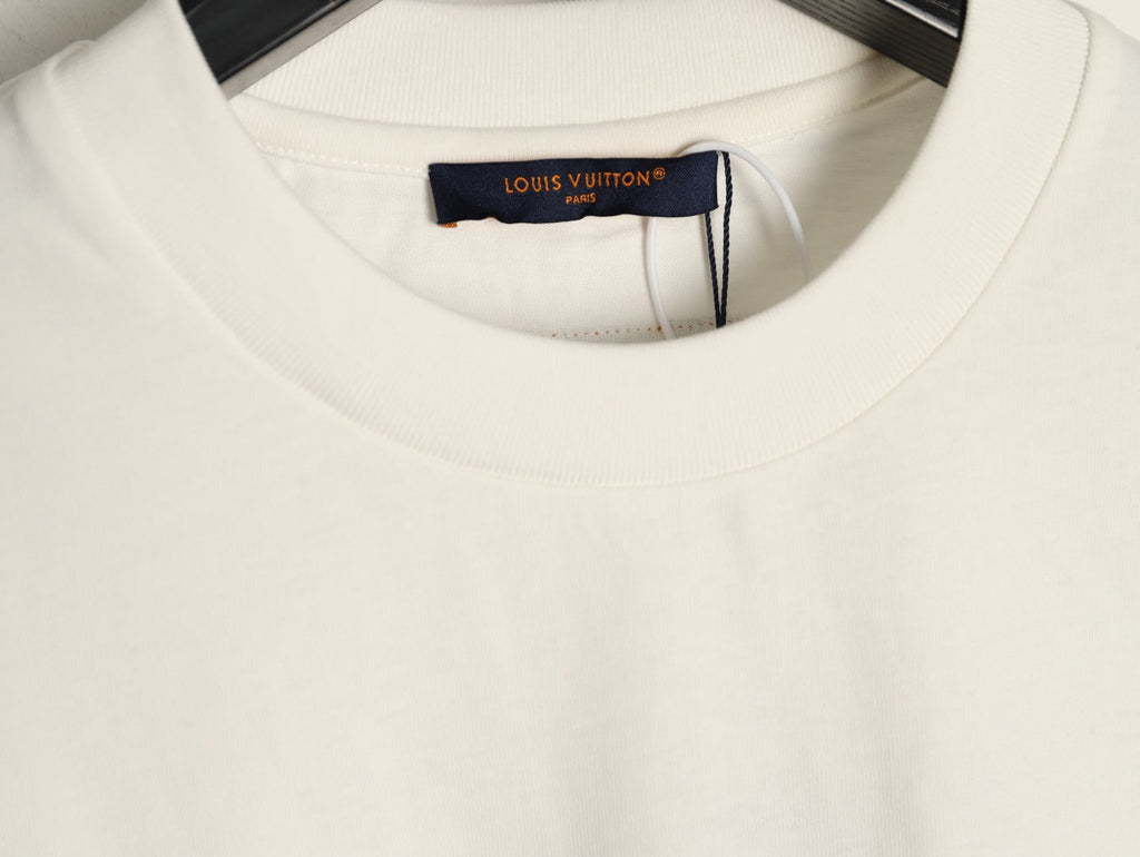 Louis Vuitton Blue-and-White Graffiti Logo T-Shirt - Off-White