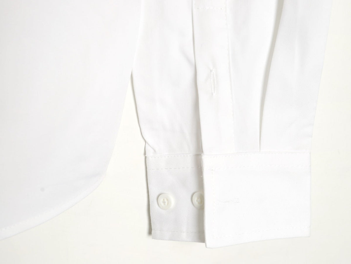 Dior Floral-Detail Logo Long-Sleeve Shirt - White